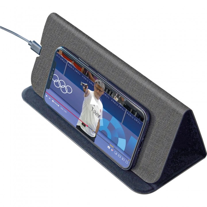 Katlanır Standlı Işıklı Logolu PU Deri Wireless Şarjlı Promosyon Mouse Pad